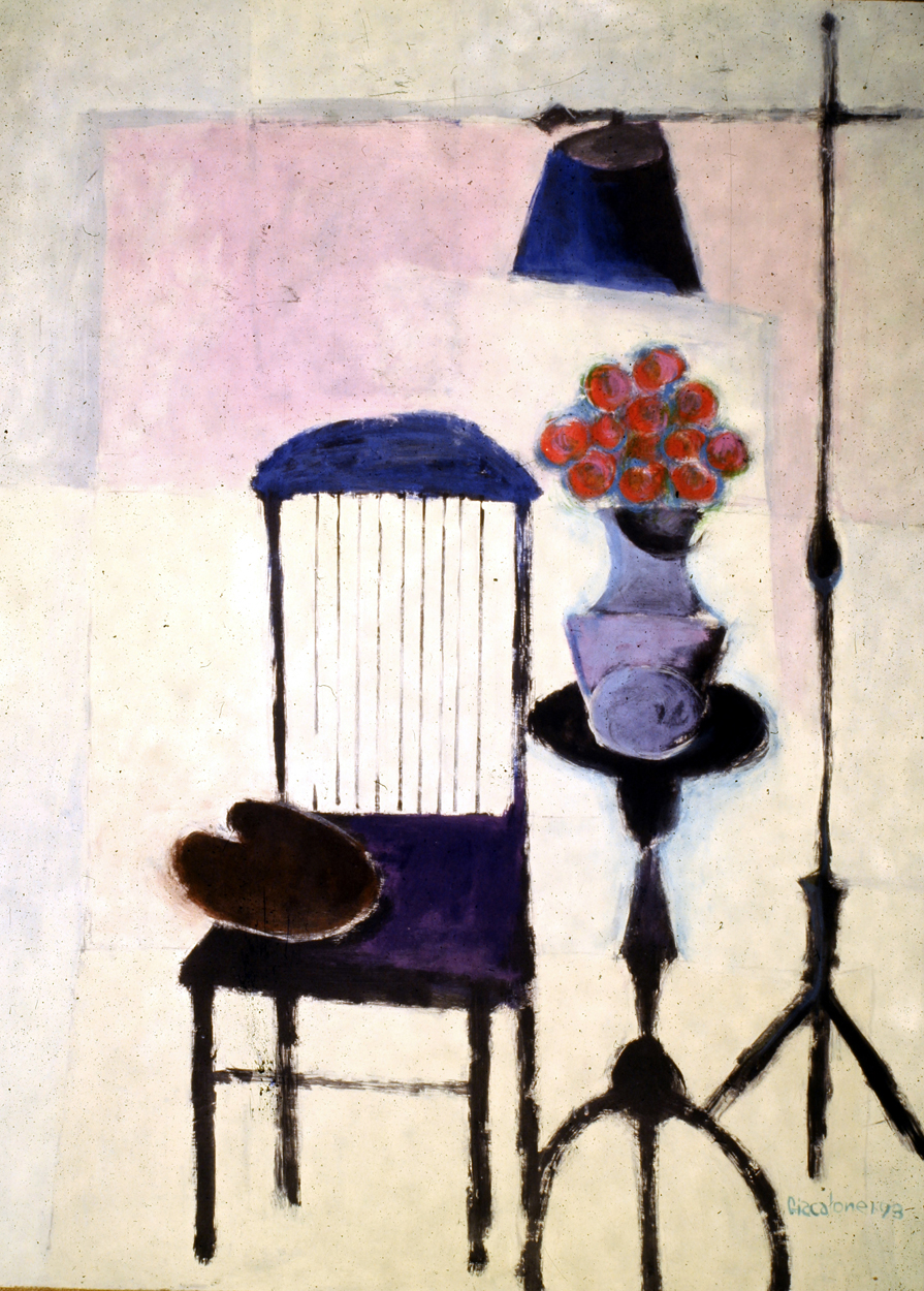lamp and roses