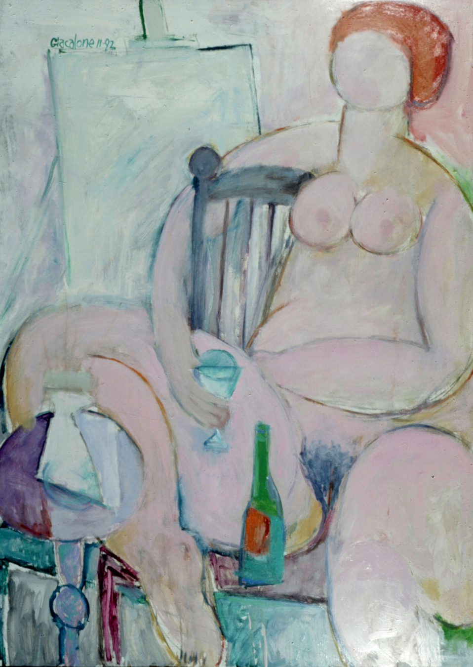 nude with wine