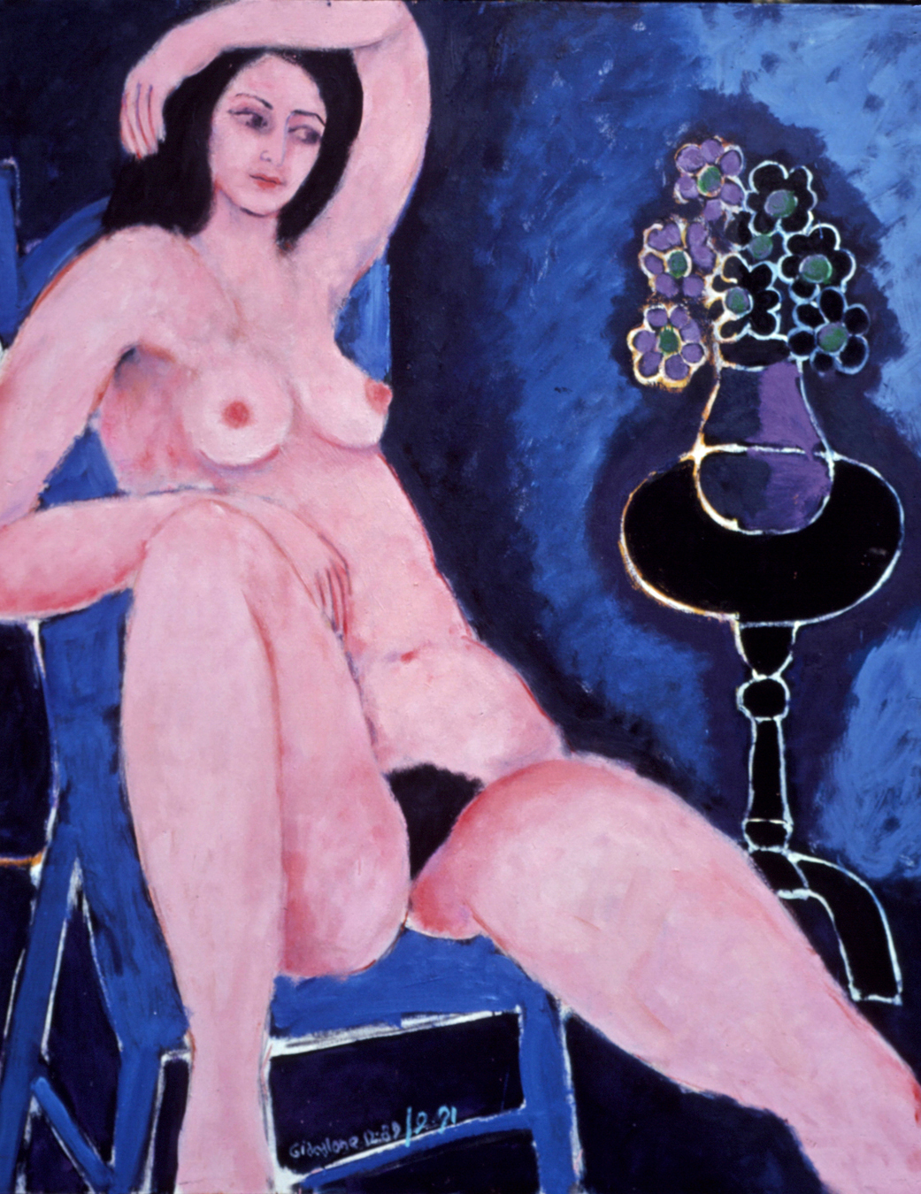 nude with purple vase